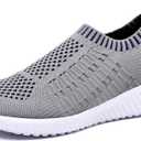 TIOSEBON Women's Athletic Walking Shoes Slip on Casual Mesh Sneakers Gray 10.5 US Wide