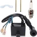 CDI Ignition Coil Spark Plug for 49cc 50cc 60cc 66cc 70cc 80cc 2-stroke Engine Motorized Bicycle Bike