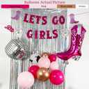 Pink & Rose Gold Cow Print Balloon Arch, Disco Boot Foil Balloons, 111Pcs Cowgirl Bachelorette Party Decorations Kit - 'Lets Go Girls' Banner - Perfect for Last Rodeo, Western, & Bachelorette Parties