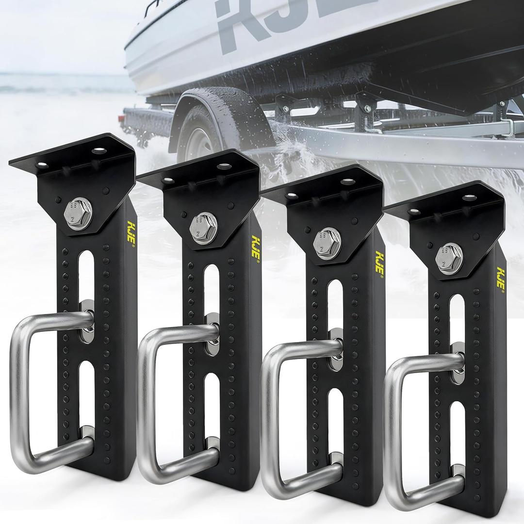 KJE 8" Boat Trailer Bunk Brackets, Heavy Duty Galvanized Swivel Top Bunk Bracket Kit for 1.5" x 3", 2" x 3", 3" x 3" Boat Trailer Crossmember, Upgraded Corrosion-Resistant, 4Pack