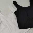 2-3Pcs Tank Tops for Women, U Neck Sleeveless Crop Tops, Basic Cropped Racerback Going Out Tops Athletic Sports Shirts (Black+white) M 