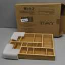 Juvale Drawer Organizer Tray - 8-Slot Drawer Divider for Utensils - Versatile Silverware Holder - Desk Tray for Office Supplies - 14 x 10 x 2 in, Brown, Bamboo