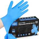 TitanFlex HeavyDuty Blue Disposable Nitrile Gloves, Small, Box of 100, 6mil, Fully Textured, PowderFree, LatexFree
