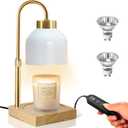 Xiwoa Electric Candle Warmer Lamp with 2H/4H/8H Timer Dimming Height Adjustable Safety Night Lamp, Home Scented Jar Candles Decor Gifts (White)
