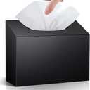 Acrylic Hand Towel Box Cover Compatible with Kleenex Disposable Hand Towels Wall-Mounted Paper Towel Dispenser Suitable for Tabletop, Bathroom, Car, and Office Use (Black) (Normal)