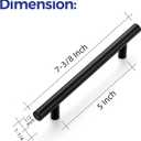 Ravinte 32 Pack 7.38" Cabinet Pulls Matte Black Stainless Steel Kitchen Cupboard Handles Cabinet Handles 7.38" Length, 5" Hole Center