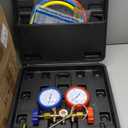 VEVOR Vacuum Pump 4.8CFM 1/4 HP Single Stage HVAC A/C Refrigeration Kit 5PA Ultimate Vacuum Manifold Gauge Set R12 R404A R410A R134A R22 HVAC AC, Manifold Gauge and Hose for Air Conditioning Systems
