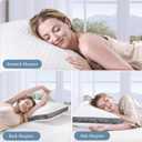 Tencel Surface Pillow Polyester Inside, Shredded Memory Foam Adjustable Bed Pillow for Sleeping, Cooling Tencel Gusseted Pillows for Side Back Stomach Sleepers, Standard size 18"x26"Pack of 1