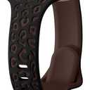 CreateGreat Slim Leopard Engraved Bands Compatible with Apple Watch Band 41mm 40mm 38mm 49mm 46mm 45mm 44mm 42mm Women, Cheetah Silicone Strap for iWatch Series 10 9 8 7 6 5 4 3 2 1,Ultra,SE (Black & Coffee)