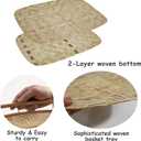 PEMAR Large Bamboo Wicker Serving Trays Set of 2 19.3 x 13.8 Rectangular Hand-Woven Lap/Breakfast Trays with Handles Rustic & Decorative Kitchen, Coffee Table & Bed Tray