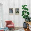 Abyssaly White Gray Wood Paper 35.4 in X 196 in Self-Adhesive Removable Peel and Stick Wallpaper Decorative Wall Covering Vintage Wood Panel Interior Film for Home Decoration