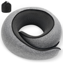 Neck Pillow, Travel Pillow uses Memory Foam to Support Neck Comfort, Ideal Companion for Airplane and car Travel, Compact, Convenient, and Versatile Airplane Sleep Pillow(Gray) 2 Pcs