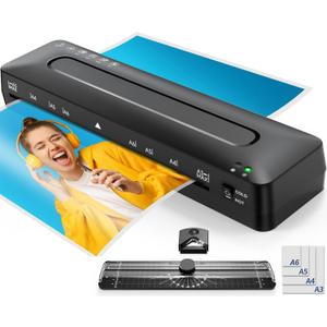 MAXDONE Laminator Machine 11x17-4-in-1 Thermal Cold 13 Inch Laminating Machine with Sheets, Paper Trimmer & Corner Rounder, ABS Jam Release & Fast Warm-up Laminator for A3/A4/A5, Home Office School (Black-335-us)