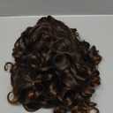 AIDUSA Short Loose Curly Wigs for Black Women Ombre Wig with Bangs Brown Short Curly Wig Afro Synthetic Half Wigs for Women Soft Hair (#T33 Black to Brown)