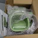 SUSTEAS Rotary Cheese Grater with Handle - Vegetable Shredder with 5 Well-designed Blades & Strong Suction Base,Round Mandoline Slicer & Food Chopper for Kitchen,with Blade Storage Box(Retro Green)