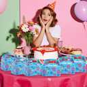 18pcs Cartoon Story Party Favor Box, Hawaiian Theme Gift Box with Hibiscus Flower Palm Leaves Printing for Hawaiian Luau Tropical Summer Birthday Party Supplies