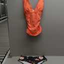 Beachsissi Women's Cute Floral Print Swimsuits V Neck Tummy Control Tankini Set (Large, Lightcoral)