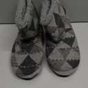 GPOS Knit Rock Wool Warm Men Indoor Pull on Cozy Memory Foam Slipper Boots Soft Rubber Sole (8, Triangle Grey)