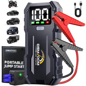 Jump Starter, 7000A 26800mAh Jump Starter Battery Pack, Car Jump Starter Battery Pack for up to All Gas and 10.0L Diesel Engines with LED Display, LED Light, Power Bank with Type C Port
