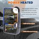 KUIPERAUTO Power Folding Towing Mirrors Compatible for 2007-2013 Chevy Silverado GMC Serria Yukon Suburban Tahoe, Heated Side Mirror w/White Running light Turn Signal Light, Extended Pair Set Black, Right+Left Side