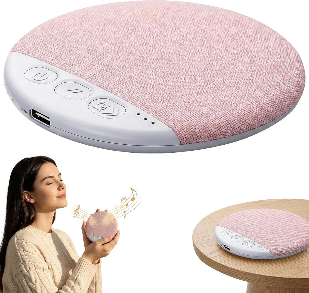 Sleep Pillow Speaker, 2026 New Bluetooth Pillow Speaker, Portable Bluetooth Under Pillow Speaker with White Noisefor Deep Sleeping, for Side Sleepers and Deep Sleep (No Charger (Pink)