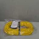100Ft 12/3 Outdoor Extension Cord with 3-Outlets, Heavy Duty 12 Gauge 3 Prong Extension Cord Waterproof with Lighted end, 15A 12AWG 1875W SJTW, ETL Listed - Great for Garage, Garden and Home, Yellow (100FT, Yellow)