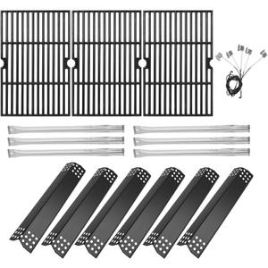 Replacement Part Kit for Nexgrill Deluxe 6 Burner 720-0896B 720-0898 720-0896E 720-0896X 720-0896C 730-0898 720-0898A Heat Plates Grill Burners Flame Tamers and 3 Pack Cooking Grates for Nexgrill