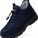 TEMOFON Snow Boots for Women Winter: Waterproof Slip On Fur Warm Snow Boots - Comfortable Walking Ankle Winter Outdoor Shoes Blue Size 9