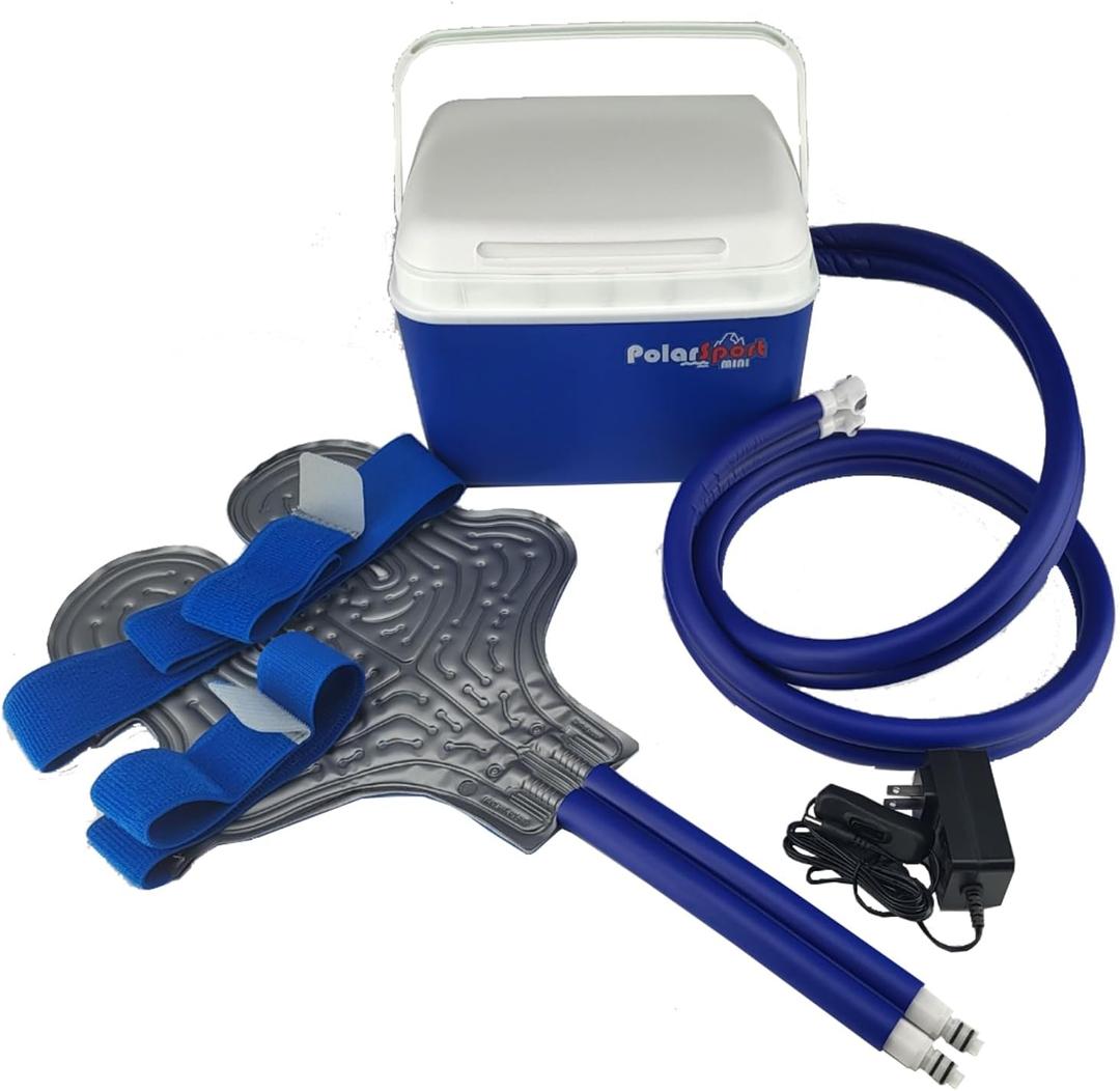 Cold Therapy Machine by Polar Sport - Ice Water Circulation System with Large Adjustable Cold Pad for Pain in the Knee, Shoulder, Ankle, Neck and Recovery After Surgery with Pump (Mini)