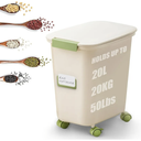 Large Rice Storage Container 30-40 lbs, Airtight Dry Food Storage Bin with Lids, Great for Pet/Cat/Dog Food Storage Dispenser 25 lbs, Detachable wheels, Easy Mobility, BPA Free, Green