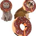 Recovery Donut Collar for Dogs & Cat, Inflatable Dog Cone Collar Alternative After Surgery, Soft Dog Cone for Large Medium Small Pet, Adjustable Pet Neck Donut(Brown, Medium+)