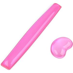 Gel Keyboard & Mouse Wrist Rest Set - Keyboard Wrist Rest Pad & Mouse Support for Office Gaming Pad Computer Laptop Ergonomic Comfortable Pain Relief-Pink Pad Set
