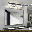 Black Crystal Bathroom Vanity Light Fixtures Over Mirror for Bathroom Lighting (4 Lights)