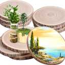 10Pcs Wood Slices Unfinished Wood Rounds 7-8 inches Wood Circles for Crafts Wood Slab for DIY Table Centerpieces Decor Crafts Wedding Parties Baby Shower