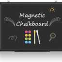 4 THOUGHT Magnetic Chalkboard 36"x24", Double-Sided Chalk Board for Wall Durable Aluminum Frame Blackboard Multi-Use for Home, Office, Classroom with 8 Magnets 2 Markers, 1 Rag