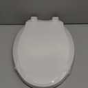 Elongated Toilet Seat Slow Close, Quiet Toilet Seat Cover with Never Loosen Durable Toilet Seat Lid Easy to Install & Clean, Polypropylene (PP), White (Elongated 18.5")
