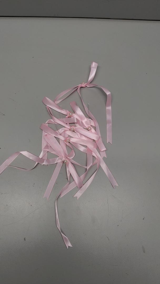 Girls Pearl Bow, Pink, Pack of 6