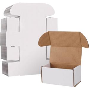 WIFTREY 100 Pack 4.6x2.2x2.2 Small Shipping Boxes for Packing Small Business, White Corrugated Cardboard mailing Box for Shipping
