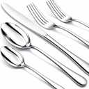 Silverware Set, 40 Piece Stainless Steel Cutlery Sets for 8, Heavy Duty Flatware, Mirror Polished Forks Spoons and Knives Set, Reusable Utensils for Home Kitchen, Dishwasher Safe