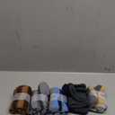 LINEMIN Mens Fuzzy Socks Cozy Fluffy Winter Warm Slipper Socks Microfiber Soft Home Sleeping Socks 5/6 Pairs (One Size, Blue/Brown/Black/Grey Stripe)