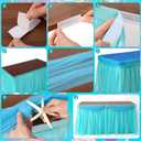 Flutesan 2 Pcs 9 ft Mermaid Tutu Table Skirt Tables Cloth Set Mermaid Tablecloth Table Decoration Ocean Theme Party Decorations for Under The Sea Baby Birthday Wedding Baby Shower