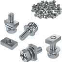 Motorcycle Battery Terminal Bolts and Nuts,12 Pack M6 x 12 mm Bolt Square Nut Kit, 304 Stainless Steel Screws and Nuts for ATV, UTV Bike Scooter (M6x12-12Pack)