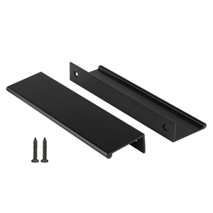 Peaha 10 Pack Kitchen Cabinet Handles 5 inch Black Pulls for Dresser Drawers Door Edge Finger Pull Aluminum Alloy Hardware