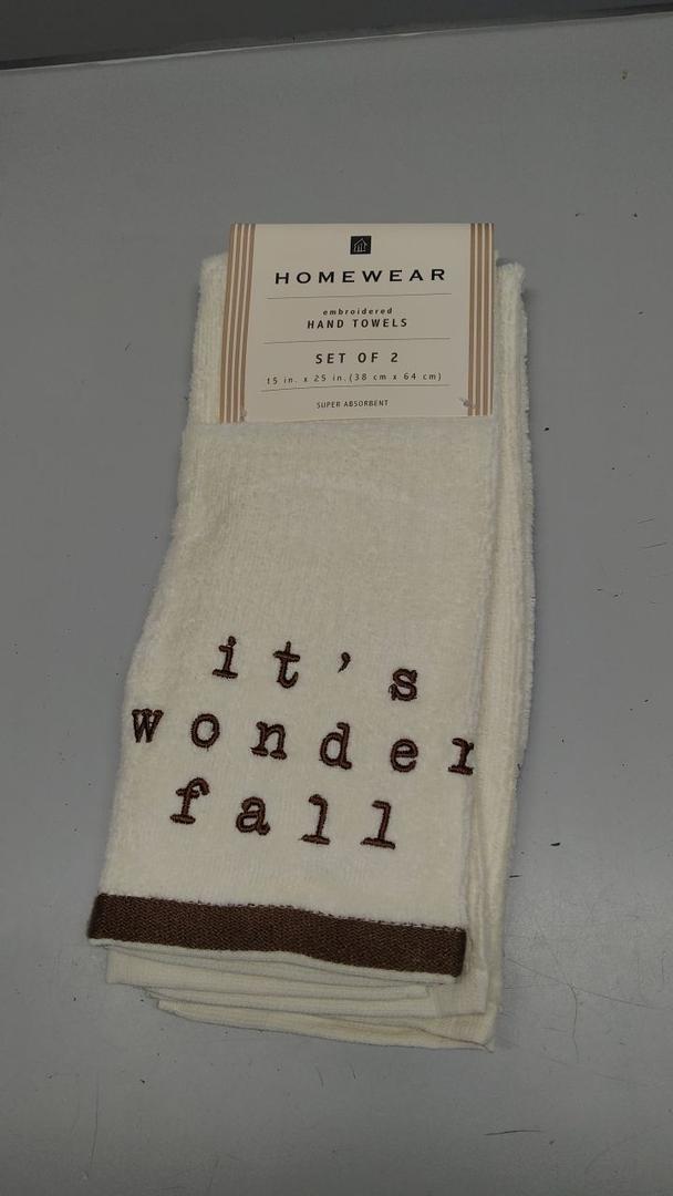 Homewear Embroidered Hand Towels - It's Wonder Fall, 2 pack