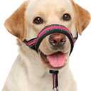 BARKLESS Soft Dog Head Collar, Patented Padded No Pull Head Halter, Training Nose Leash with Safety Link for Medium Large Dogs, Adjustable Muzzle Leash, Easy Control for Walking(Pink, M)