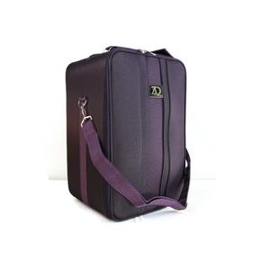 Large Wig Travel Box with Top Handle, Shoulder Strap & Double Zipper, Carrying Case with Removable Head-Holding Base -Black & Purple (MAROON)