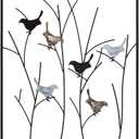 Lechesis Metal Birds on Branches Wall Art Decor Sculptures - 25" x 29 1/2"