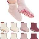 BISOUSOX Baby Girl Socks 0-6 6-12 Months, Toddler Christmas Non Slip Grippy Socks with Grips Newborn Infant 1-3T 4T 5T