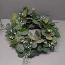 Greenery Wreath Eucalyptus Door Wreath Spring Summer All Season Eucalyptus Floral Hanging Wreath for Home Wall Window Fireplace Farmhouse Decor