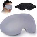 Sleep Mask  3D Contoured Eye Mask for Sleeping, Adjustable Strap, Memory Foam, Lightweight & Breathable Blindfold for Travel, Naps, Meditation